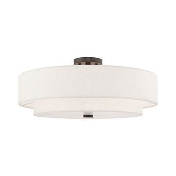 Livex Lighting Meridian Double Shade Oatmeal Ceiling Lightimage