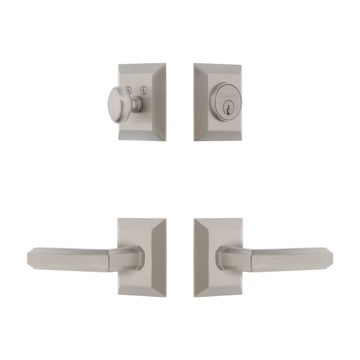 Grandeur Fifth Avenue Square Concealed Screw Entry Set - Carre Leverimage