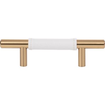 Atlas Homewares Zanzibar White Leather Cabinet Pullimage