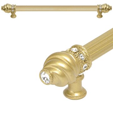 Carpe Diem Cache Reeded Pull with Clear Swarovski Crystalsimage