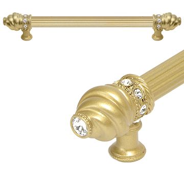Carpe Diem Cache Reeded Pull with Clear Swarovski Crystalsimage