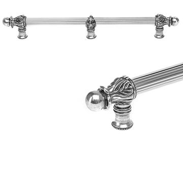 Carpe Diem Acanthus Romanesque Reeded Cabinet Pull - Center Braceimage