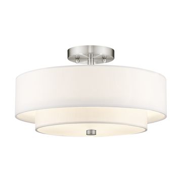Livex Lighting Meridian 15 Inch Double Shade Semi-Flush Lightimage