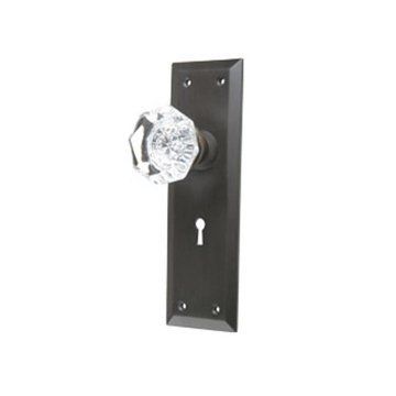 GLASS KNOB PASSAGE DOOR SET WITH SMALL PLATESimage