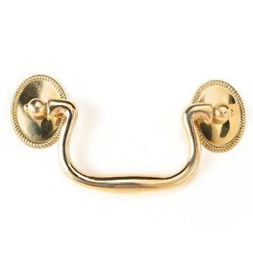 BRASS BAIL PULL WITH OVAL ROPE ROSETTESimage