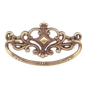 Restorers Classic 3 7/8” Victorian Bail Pull with Ornate Backplateimage