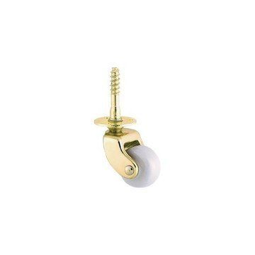 BRASS THREADED CASTER W/PORCELAIN WHEELimage