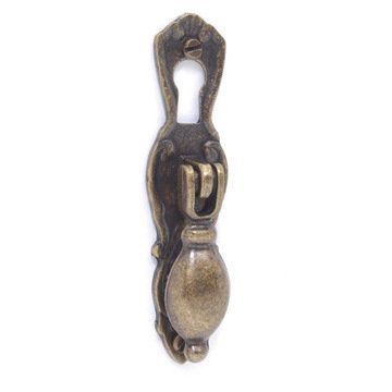 Antique Brass Drop Pull with Keyhole Coverimage