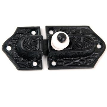 Restorers Black Iron Latch with Porcelain Knobimage