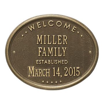 WELCOME FAMILY OVAL PERSONALIZED PLAQUEimage