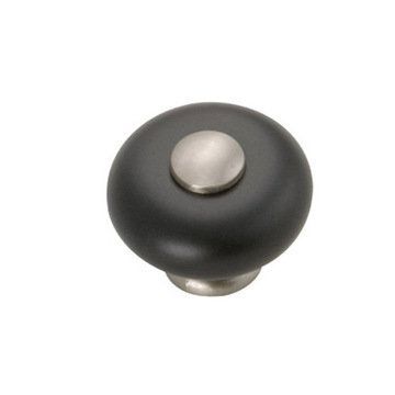 Belwith Keeler Tranquility Black Porcelain Knob With Satin Nickelimage