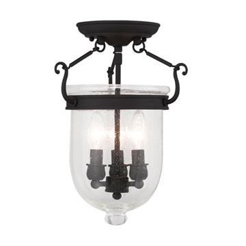 Livex Lighting Jefferson 14 Ceiling Mount Light With Seeded Glassimage