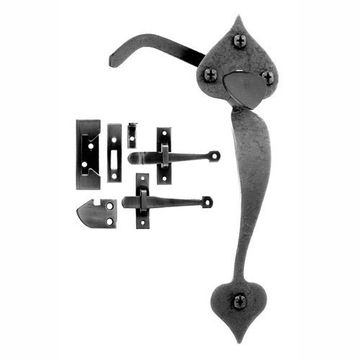 Acorn Heart Rim Latch Passage And Closet Combination Rough Iron Finishimage
