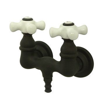 Wall Mount Clawfoot Tub Faucet - Porcelain Crossimage