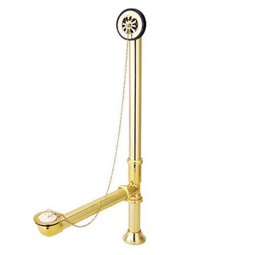 Brass Clawfoot Tub Drain With Rubber Stopperimage