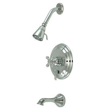 Pressure Balanced Tub/Shower Faucet Set - Metal Crossimage