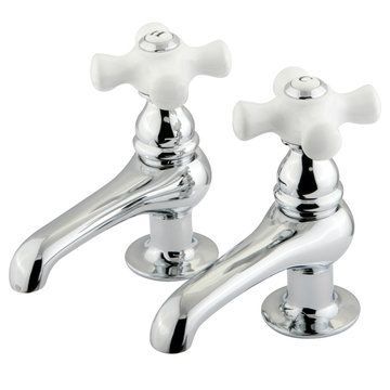 Restoration Basin Cock Faucet - Porcelain Crossimage