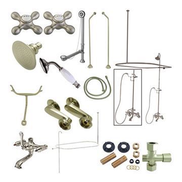 Vintage Shower Package With Double Offset Supply - Metal Crossimage