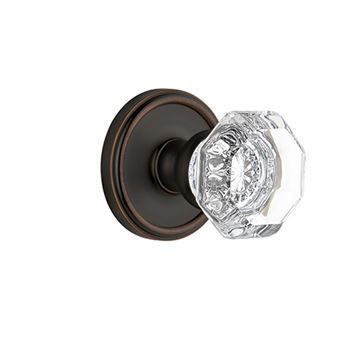 Grandeur Georgetown Double Dummy Interior Door Set With Crystal Chambord Knobimage