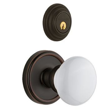 Grandeur Georgetown Double Dummy Interior Door Set With Hyde Park Knobimage