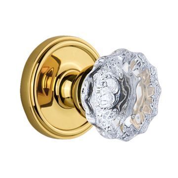 Grandeur Georgetown Privacy Interior Door Set With Crystal Fontainebleau Knobimage