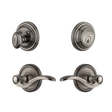 Grandeur Georgetown Single Cylinder Entry Set With Bellagio Lever - Keyed Alikeimage