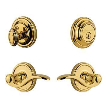 Grandeur Georgetown Single Cylinder Entry Set With Bellagio Lever - Keyed Differentlyimage