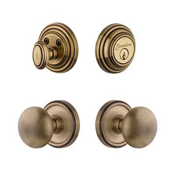 Grandeur Georgetown Single Cylinder Entry Set With Fifth Avenue Knob - Keyed Differentlyimage
