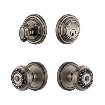 Grandeur Georgetown Single Cylinder Entry Set With Parthenon Knob - Keyed Differentlyimage