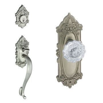 Grandeur Grande Victorian S-Grip Thumblatch To Crystal Fontainebleau Knob Entry Setimage