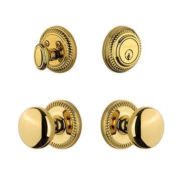Grandeur Newport Entry Set With Fifth Avenue Knob - Keyed Differentlyimage