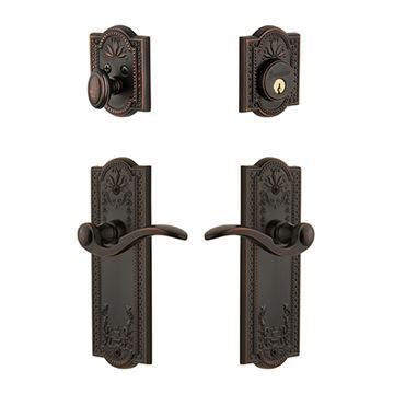 Grandeur Parthenon Single Cylinder Entry Set With Bellagio Lever - Keyed Alikeimage