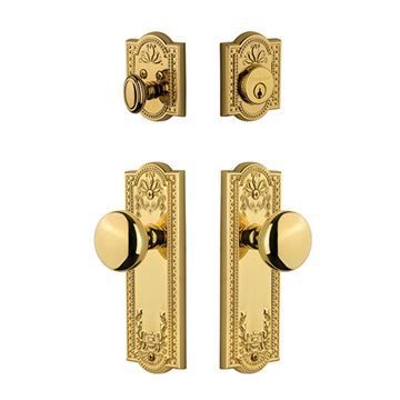 Grandeur Parthenon Single Cylinder Entry Set With Fifth Avenue Knob - Keyed Alikeimage