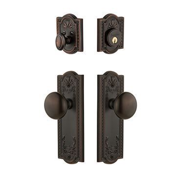 Grandeur Parthenon Single Cylinder Entry Set With Fifth Avenue Knob - Keyed Differentlyimage