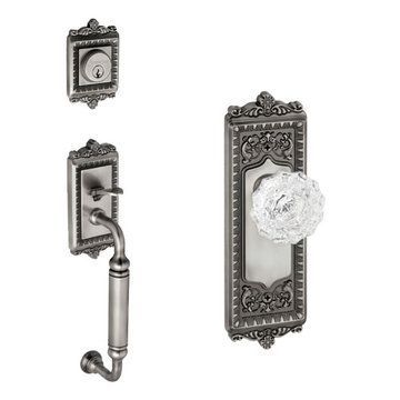 Grandeur Windsor C-Grip Thumblatch To Crystal Versailles Knob Entry Setimage