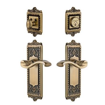 Grandeur Windsor Entry Door Set With Portofino Lever - Keyed Alikeimage