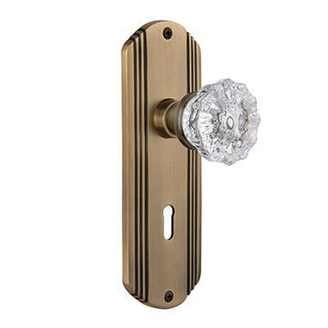 Nostalgic Warehouse Deco Double Dummy Interior Door Set With Crystal Knob - With Keyholeimage