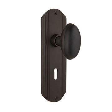 Nostalgic Warehouse Deco Mortise Interior Door Set With Homestead Knob - With Keyholeimage