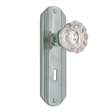 Nostalgic Warehouse Deco Passage Interior Door Set With Crystal Knob - With Keyholeimage