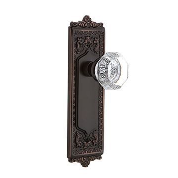 Nostalgic Warehouse Egg & Dart Double Dummy Interior Door Set With Crystal Waldorf Knob - No Keyholeimage
