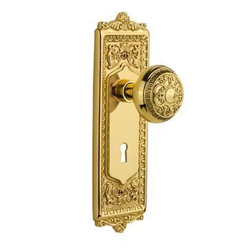 Nostalgic Warehouse Egg & Dart Double Dummy Interior Door Set With Egg & Dart Knob - With Keyholeimage