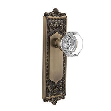 Nostalgic Warehouse Egg & Dart Passage Interior Door Set With Crystal Waldorf Knob - No Keyholeimage