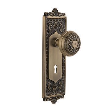 Nostalgic Warehouse Egg & Dart Passage Interior Door Set With Egg & Dart Knob - With Keyholeimage