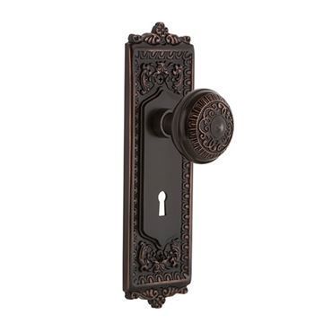 Nostalgic Warehouse Egg & Dart Single Dummy Interior Door Set With Egg & Dart Knob - With Keyholeimage
