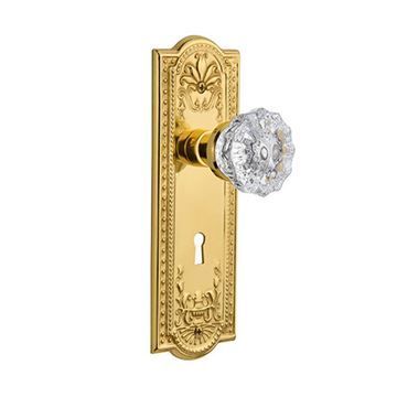 Nostalgic Warehouse Meadows Double Dummy Interior Door Set With Crystal Knob - With Keyholeimage