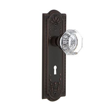 Nostalgic Warehouse Meadows Double Dummy Interior Door Set With Crystal Waldorf Knob - With Keyholeimage