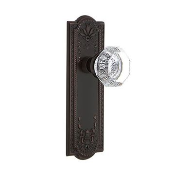 Nostalgic Warehouse Meadows Privacy Interior Door Set With Crystal Waldorf Knob - No Keyholeimage