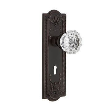 Nostalgic Warehouse Meadows Single Dummy Interior Door Set With Crystal Knob - With Keyholeimage