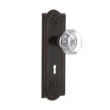 Nostalgic Warehouse Meadows Single Dummy Interior Door Set With Crystal Waldorf Knob - With Keyholeimage