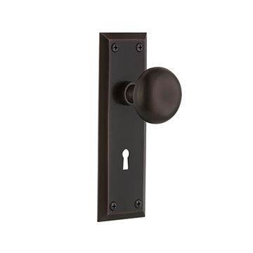 Nostalgic Warehouse New York Double Dummy Interior Door Set With New York Knob - With Keyholeimage